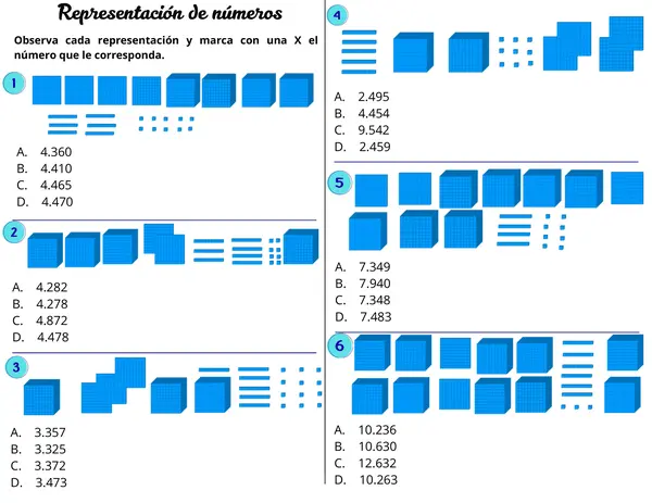 Identificación de números a partir de representaciones (3° a 4° Básico)