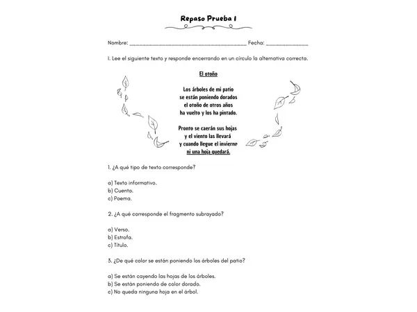 Repaso Prueba Lenguaje