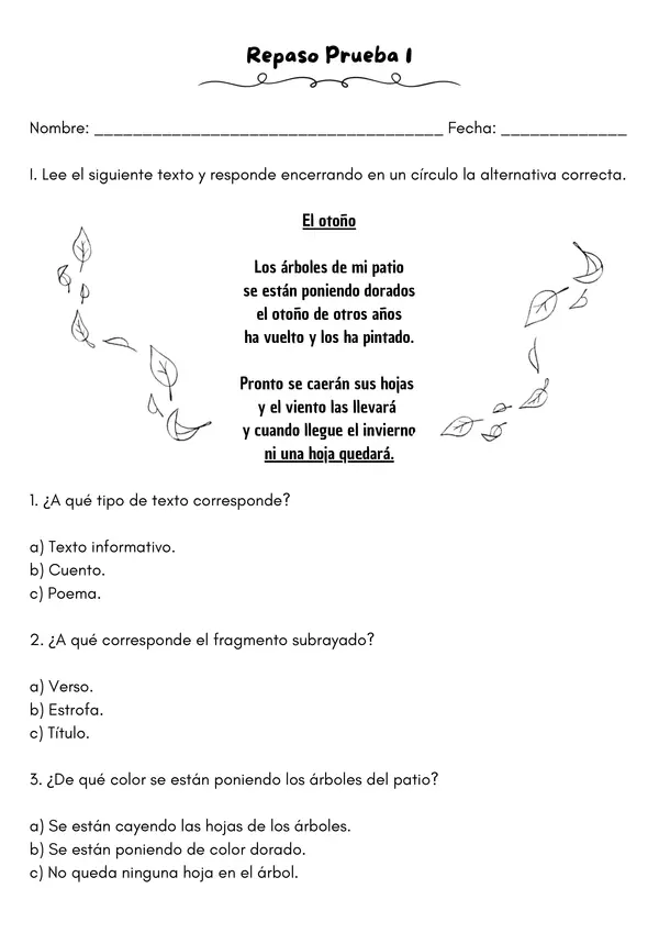 Repaso Prueba Lenguaje