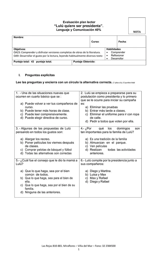 Lulú quiere ser presidenta