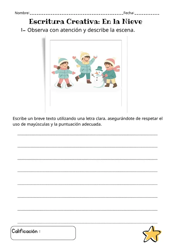 Fichas de Escritura Creativa lenguaje 