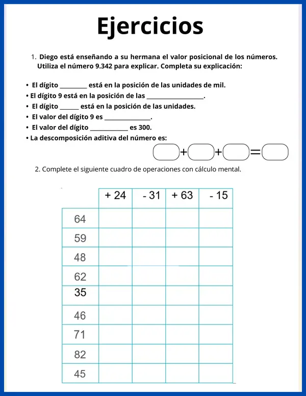 Guía repaso Cuarto básico
