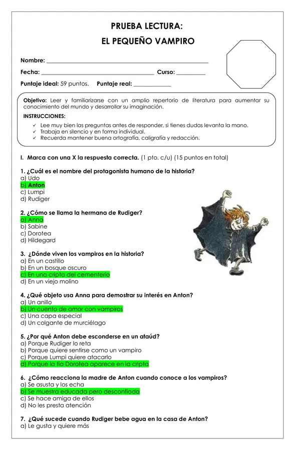 Prueba Lectura - El pequeño vampiro