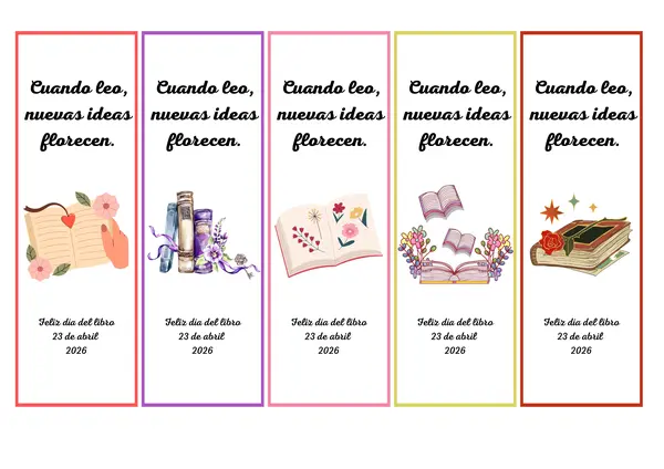 MARCADORES DEL LIBRO DÍA DEL LIBRO 2026