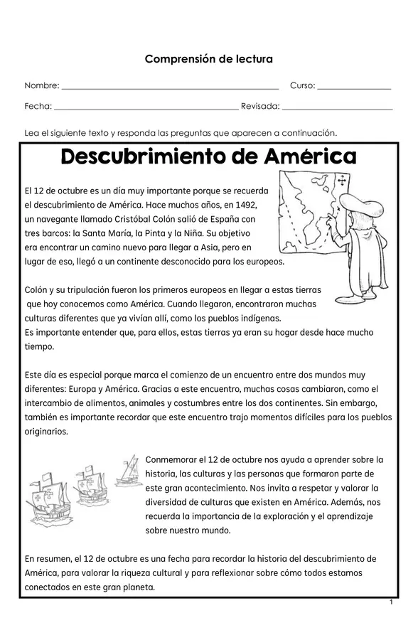 Comprensión de lectura (Texto informativo)
