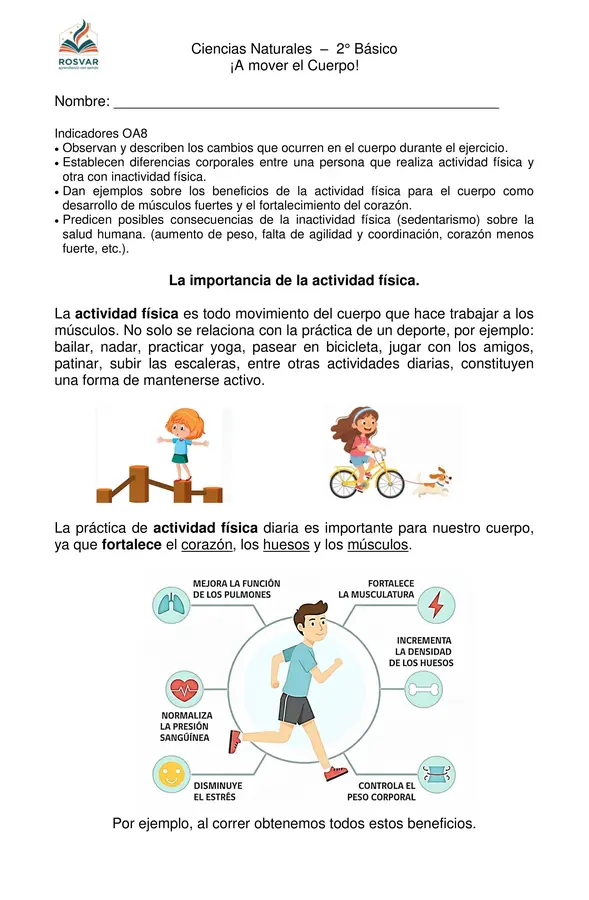 Importancia de la Actividad Física 2° Básico - OA8