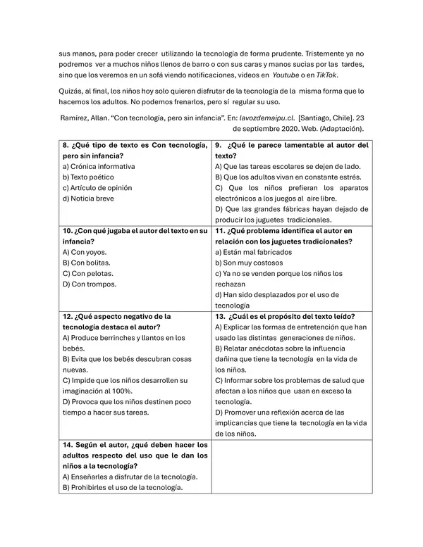 Ensayo exámenes libres nivel 7° básico aplicable como prueba global