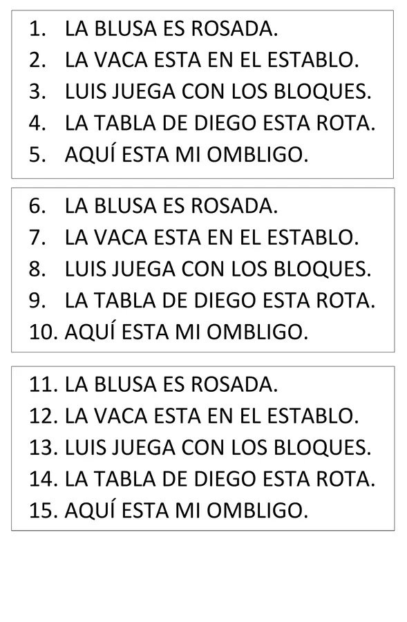 Actividades grupo consonántico BL lenguaje