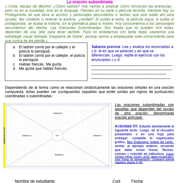 10M1SEM7 - La oración subordinada
