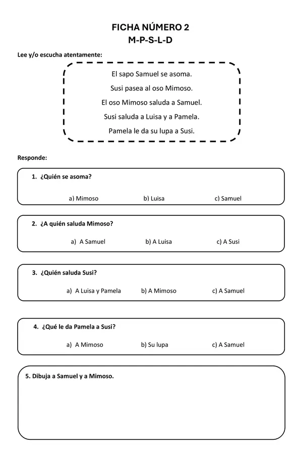 Cuadernillo de comprensión lectora | profe.social