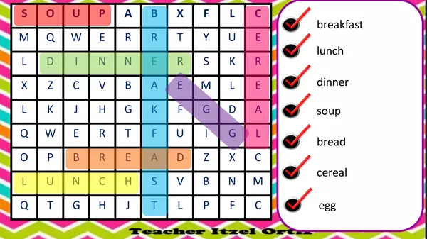 FOOD WORD SEARCH