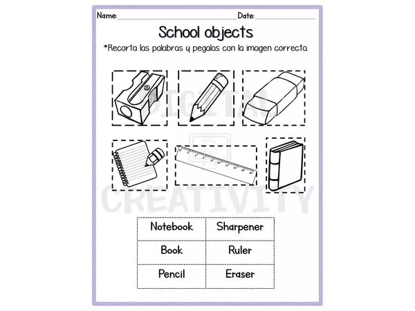 PDF SCHOOL OBJECTS RECORTABLES