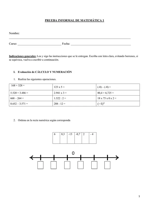 Prueba informal matemática