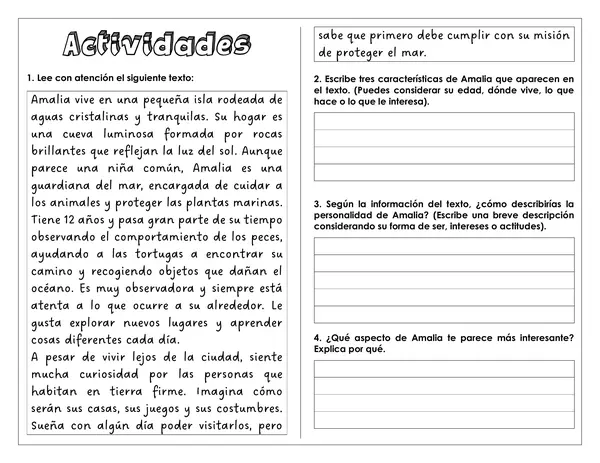 Guía de trabajo - Descripción de personajes 