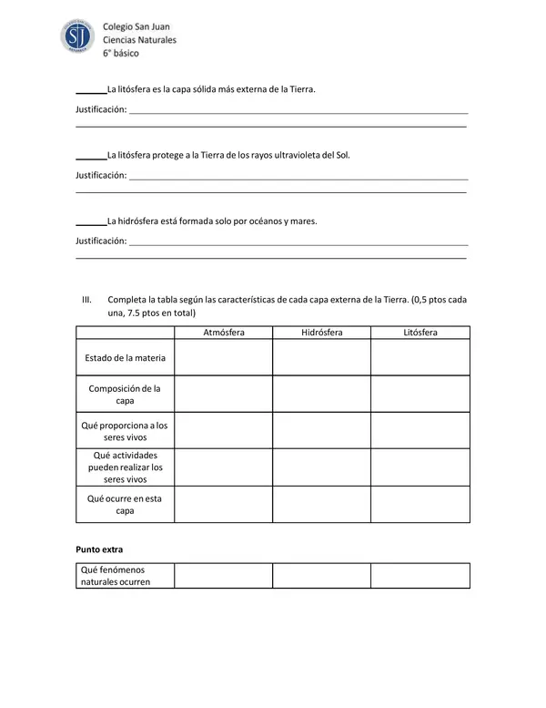 Evaluación Capas Internas de la Tierra