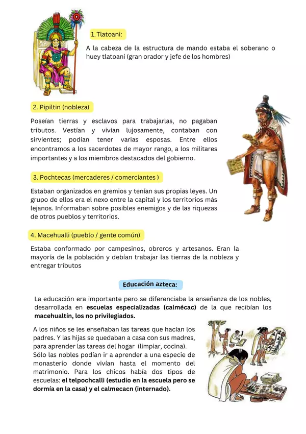 Guía resumen: Los aztecas