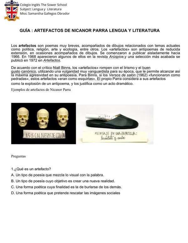 ARTEFACTOS NICANOR PARRA