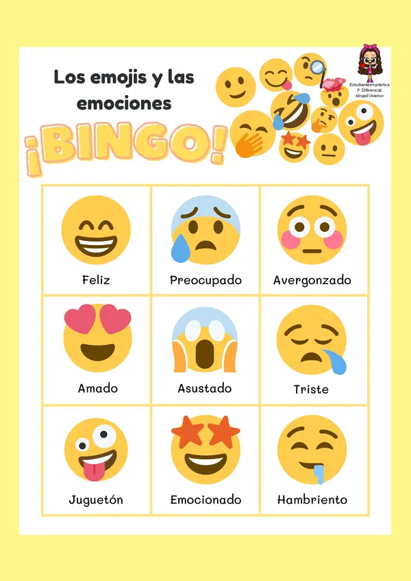 Bingo de las emociones con emojis – Recurso imprimible y divertido para el aula