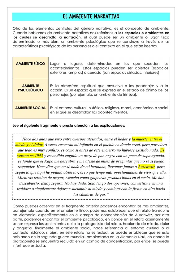 Guía de trabajo - Narradores - 8° básico (Lengua y literatura)
