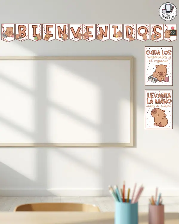 SET CAPIBARAS - DECORACIÓN SALA DE CLASES