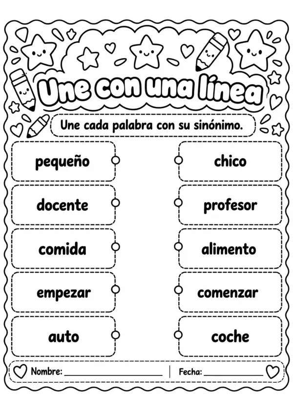 Cuadernillo de sinónimos y antónimos