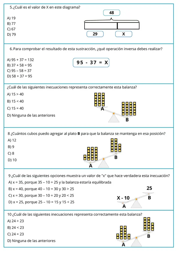 Prueba Ecuaciones e inecuaciones