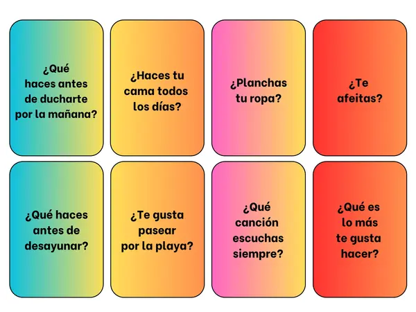 Juego de preguntas en español