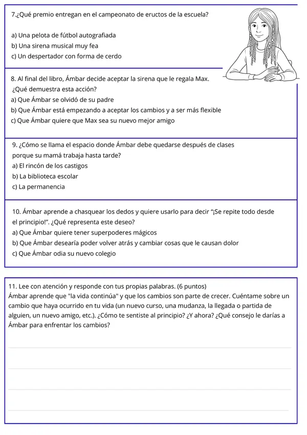 Evaluación Plan Lector: “Ámbar en cuarto y sin su amigo”