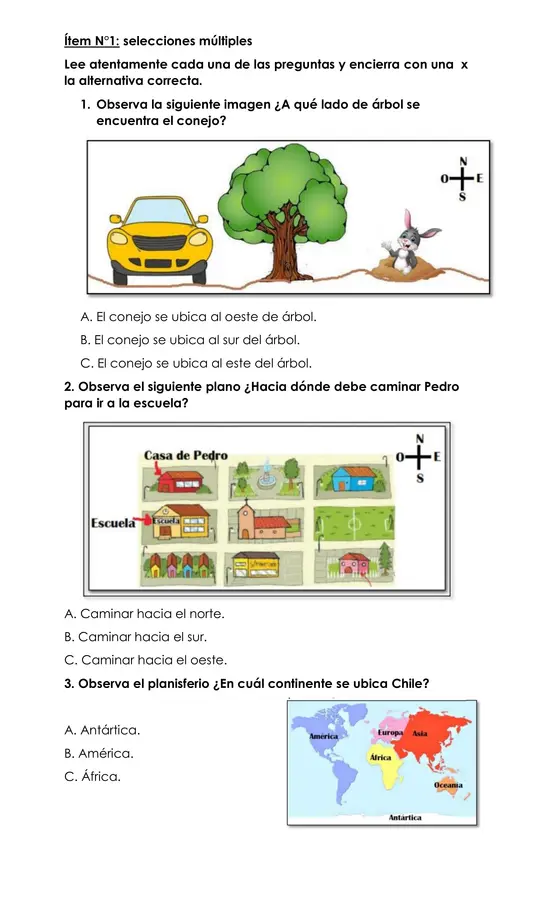 Evaluación sumativa de historia