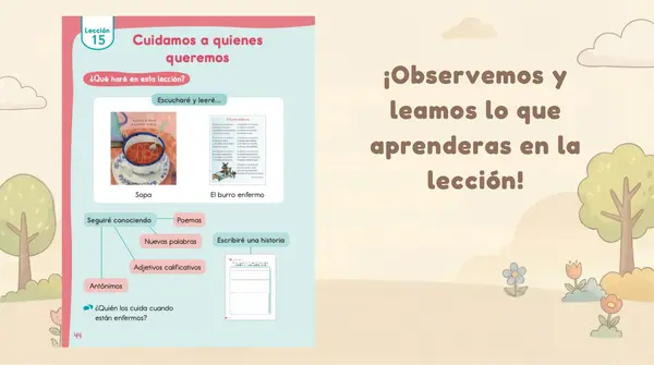Lección 15 "Cuidamos a quienes queremos" 2° Básico
