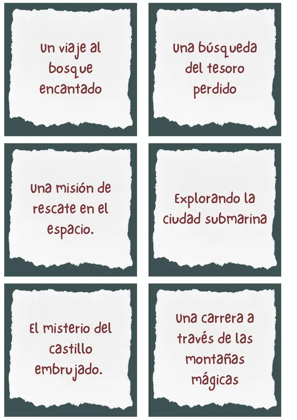 Tarjetas de escritura creativa