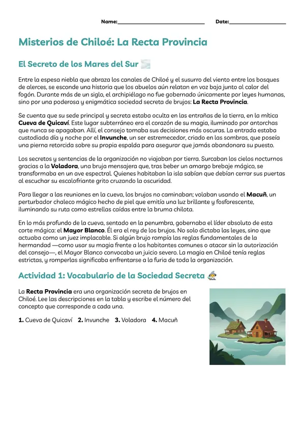 Guía comprensión lectora Recta provincia 