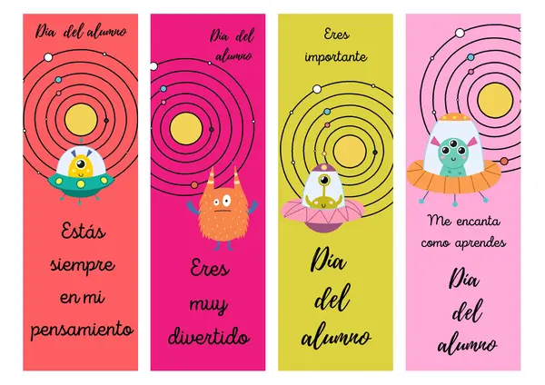 MARCAPÁGINAS FRASES ESPACIALES DÍA DEL ESTUDIANTE