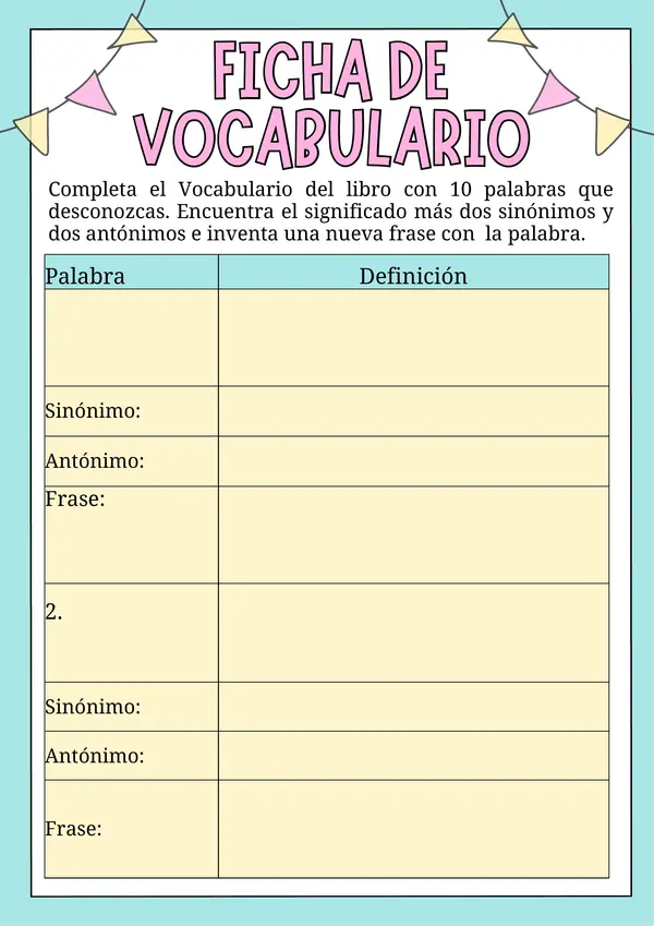 Ficha de vocabulario