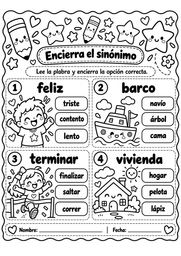 Cuadernillo de sinónimos y antónimos