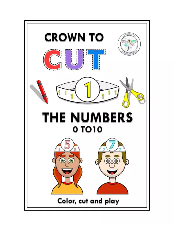 Crown to Cut Numbers 0 to 10 Coronas para recortar números