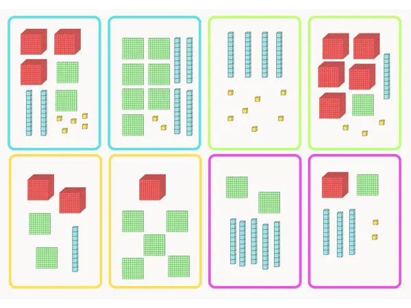 Cartas matemáticas cubos multibase
