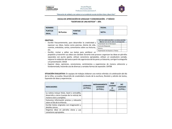 ESCALA DE APRECIACIÓN