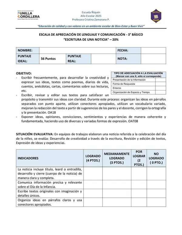 ESCALA DE APRECIACIÓN