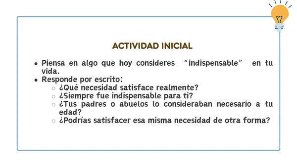 Las necesidades y sus características | Economía y Sociedad