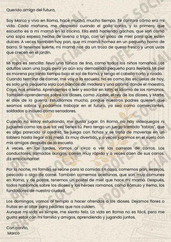 Carta al futuro – Niño Romano