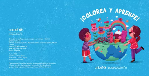 Librito para colorear Colorea y aprende Unicef 