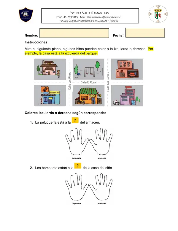 Guía Historia 1° Básico: Planos y lateralidad