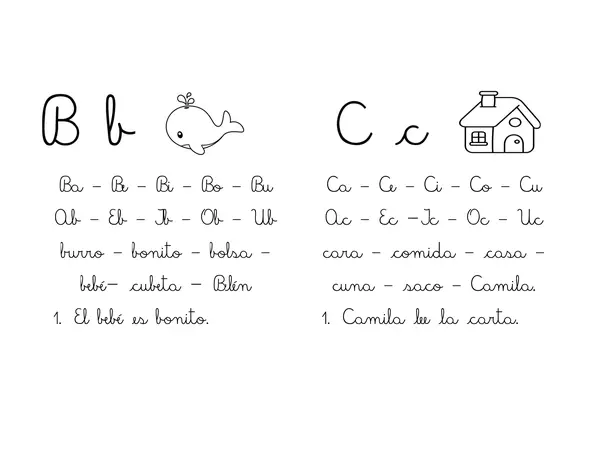 Ficha de Consonantes para dictados