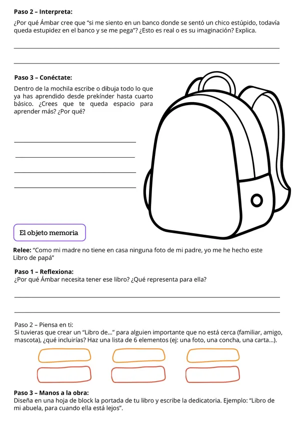  Ficha "Ámbar en cuarto" – Plan Lector 