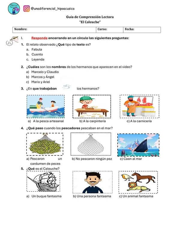 Guía de trabajo "El Caleuche