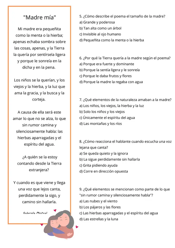 Comprensión Lectora 5: Poemas