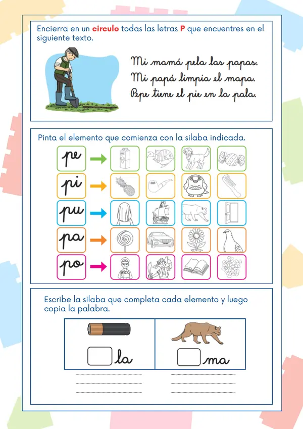 Evaluación letra P