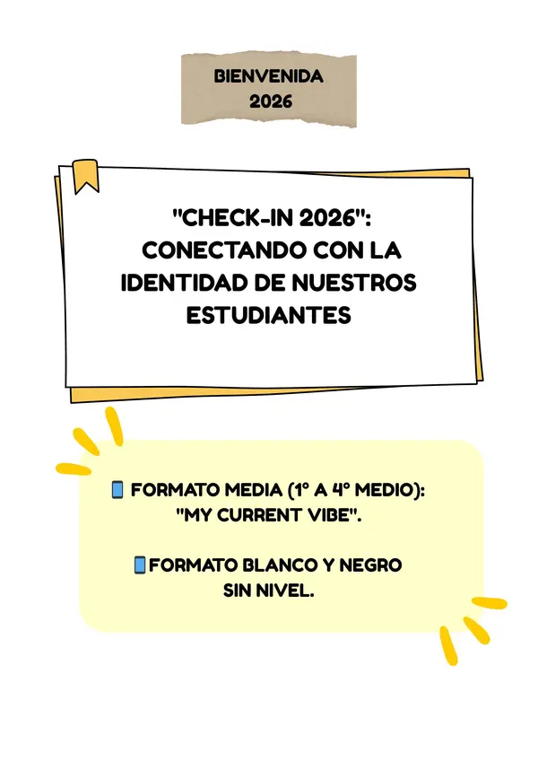 Fichas "Check-In 2026": E. Media. Conectando con la identidad de nuestros estudiantes