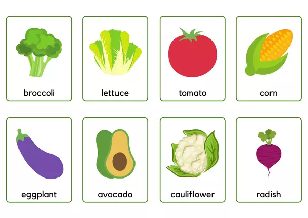 Flashcards: Vegetables.